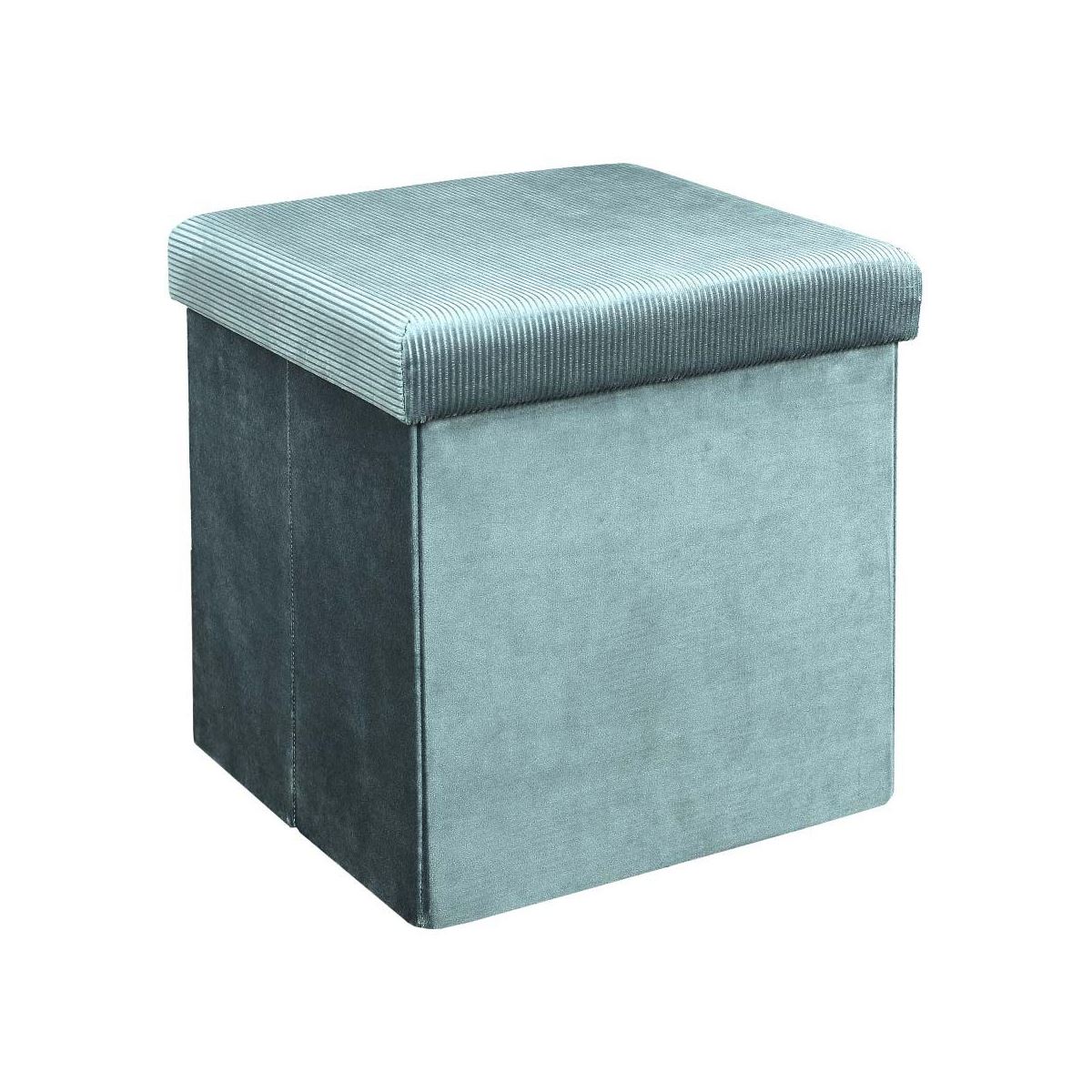 Pouf Pliant Ezzio Atmosphera - Blanc Élégant En Bois Et Tissu Doux, Siège D'Appoint Gain De Place, Parfait Pour Salon Ou Chambre