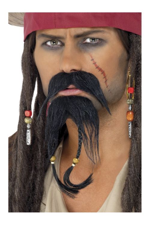 Set pirate moustache et barbe