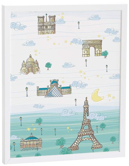 Baby Eiffel France – Tableau, 40 x 50 cm, bleu/vert