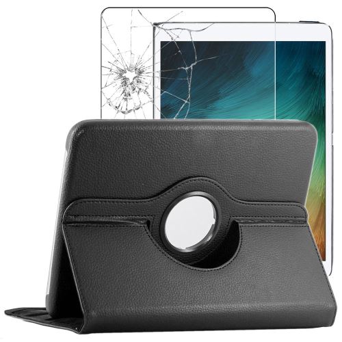 EBESTSTAR  - Coque iPad Pro 11 Housse protection Etui PU Cuir Support Rotatif 360, Noir + Film &eacute;cran en VERRE Tremp&eacute; [Dimensions PRECISES Tablette : 247.6 x 178.5 x 5.9mm, &eacute;cran