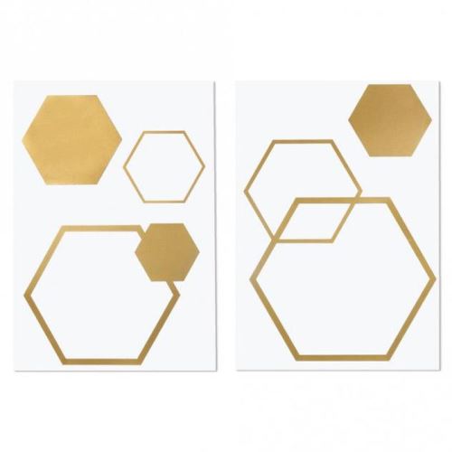 Transfert 6 hexagones dorés thermocollants à repasser - Rayher