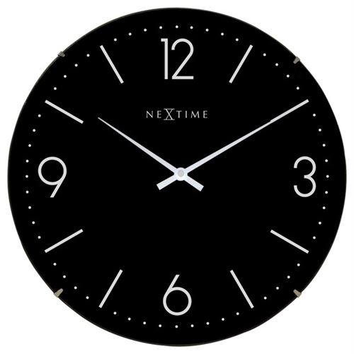 NeXtime NE-3157ZW Horloge murale Dia. 35 cm, globe terrestre, noir, 'Basic Dome'
