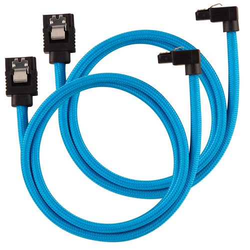 C&acirc;ble gain&eacute; Premium SATA 6Gbps Bleu 60cm 90&deg; - (CC-8900285)