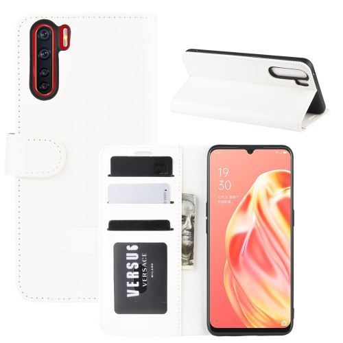 Etui en PU cheval fou magnétique blanc pour votre OPPO A91