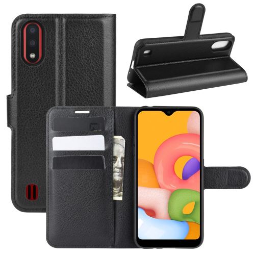 Etui en PU noir pour votre Samsung Galaxy A01