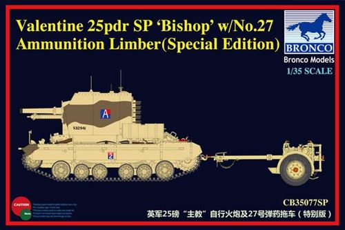 Valentine Spg Bishop W/no.27 Limber - 1:35e - Bronco Models