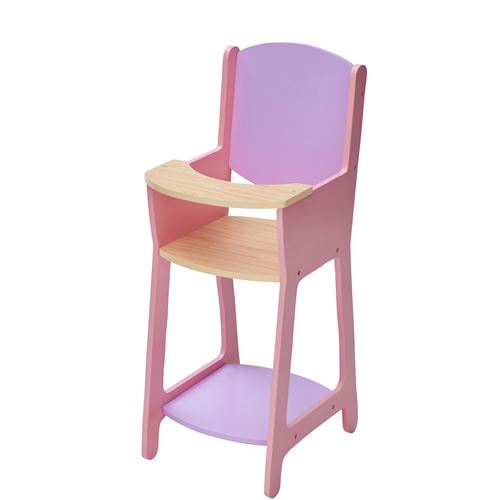 Chaise haute en bois de poupée poupon de 40 cm jouet enfant rose violet Teamson Kids TD-12878A