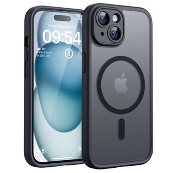 Coque Mat Magnétique pour iPhone 15, Compatible avec MagSafe, Protection d'objectif ,Coque Translucide Arrière Antichoc - HQSELECTION® - 1
