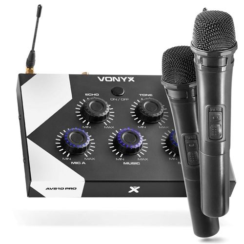 Vonyx Av510 Ensemble Karaoké Pro Avec Microphones - Noir