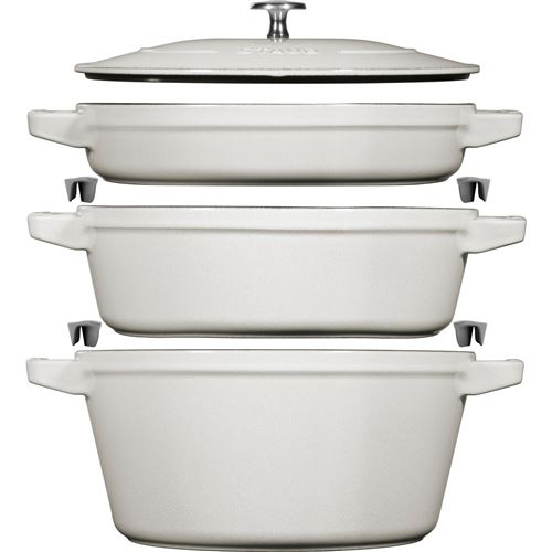Staub Gusseisen-Kochtopfset »Stackable« - silber
