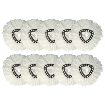 vhbw 10x Serpillères remplacement pour Vileda 152623 pour balai nettoyant - Tête de rechange, microfibre, blanc - 1