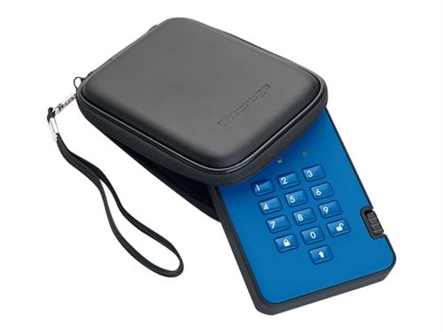 iStorage diskAshur² - Solid state drive - gecodeerd - 128 GB - extern (draagbaar) - USB 3.1 - FIPS 197, 256-bit AES-XTS - Oceaanblauw - TAA Compliant