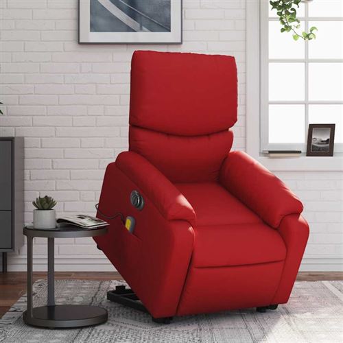 Non Communiqué Rouge Fauteuil Inclinable De Massage Électrique Similicuir
