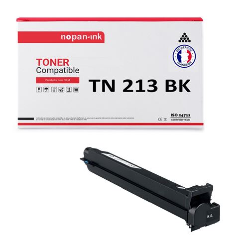 TONER TN 213 TN 213 Noir x 1 Compatible pour KONICA MINOLTA-NOPAN-INK Bizhub C200, C203 Bizhub C253, C353, C353P NEC Vivid Office 2020 PITNEY BOWES CM 2522 INEO 353, 353P, 355, Plus 353, 353P, 355