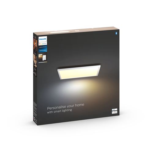 Philips Hue White Ambiance AURELLE Panneau LED 60X60 cm 46,5W compatible Bluetooth - Blanc (télécommande incluse)
