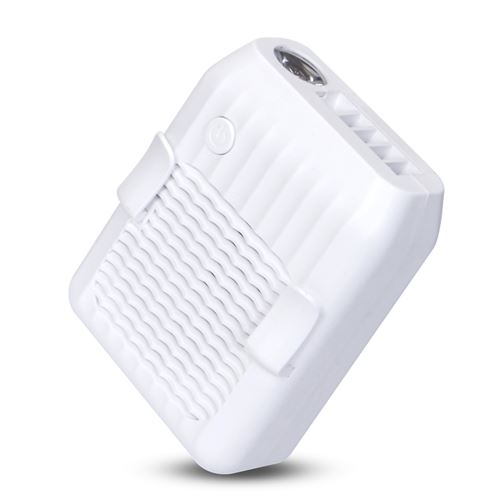 Mini Ventilateur Wafenso, Clip de Taille Sur Mains Libres Ventilateur, 101*77*40mm-Blanc