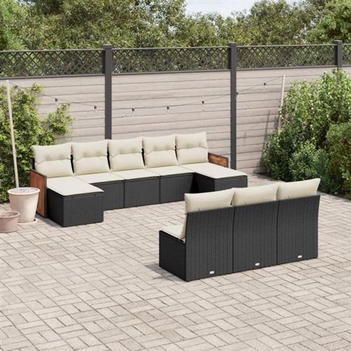 Non Communiqué Noir Salon De Jardin Modulable Vidaxl Resine Tressee 10 Pieces 62 X 55 X 69 Cm 10 Personnes