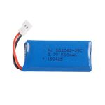 Batteries Lipo Rechargeables 3.7V 500mAh pour Drones RC Compatibles avec Syma, Cheerson, Skytech, Wltoys Paquet de 3, 45x25x9-16 GR, Argent Batteries Lipo Rechargeables 3.7V 500mAh pour Drones RC Compatibles avec Syma, Cheerson, Skytech, Wltoys Paquet de 3, 45x25x9-16 GR, Argent