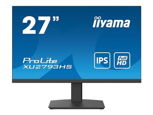 iiyama ProLite XU2793HS-B5 - Écran LED - 27" - 1920 x 1080 Full HD (1080p) @ 75 Hz - IPS - 300 cd/m² - 1000:1 - 4 ms - HDMI, DisplayPort - haut-parleurs - noir mat