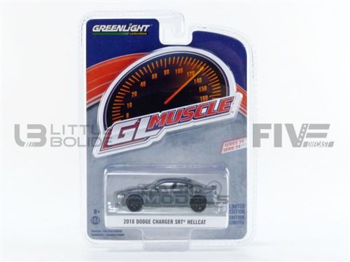 Voiture Miniature de Collection GREENLIGHT COLLECTIBLES 1-64 - DODGE Charger SRT Hellcat - 2018 - Crystal / Black - 13290D