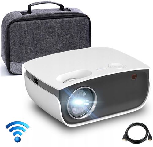Vidéoprojecteur FLZEN M2 WIFI 4000 Lumen HD 720P natif Soutenir 1080p 200 Max Recopier l’écran avec Sac de Transport Câble HDMI