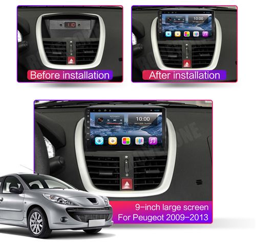 Autoradio Multimédia RoverOne Android 10 2Go RAM 32Go ROM GPS pour Peugeot  207 2006 - 2015 - Autoradio - Achat & prix