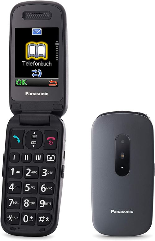 Téléphone portable Panasonic KX-TU446EXG 6,1 cm (2.4 ) 110 g Gris pour seniors