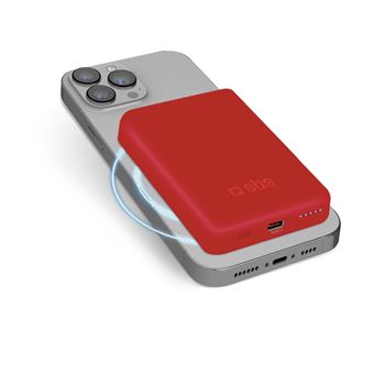 SBS TEBB5000MAG1CR banque d'alimentation électrique Lithium Polymère (LiPo) 5000 mAh Recharge sans fil Rouge - 1