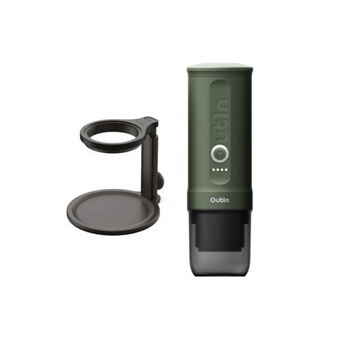 Kit Nano Machine &agrave; Expresso Electrique Portable + Support Universel - Vert For&ecirc;t - Camping, Voyage