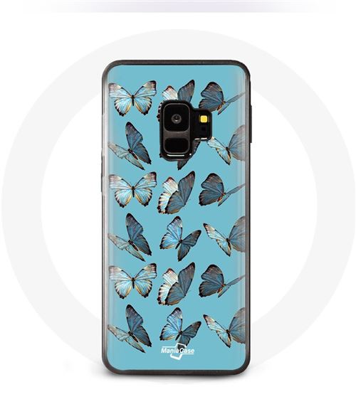 Coque Samsung Galaxy S9 Papillons Fond bleu Maniacase