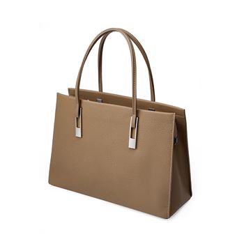 Sac à main en cuir véritable pour femme gris livraison gratuite - 1