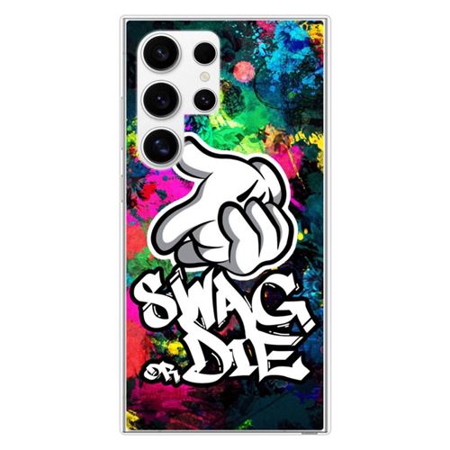 Coque en silicone imprimée compatible Samsung Galaxy S24 Ultra Swag or die