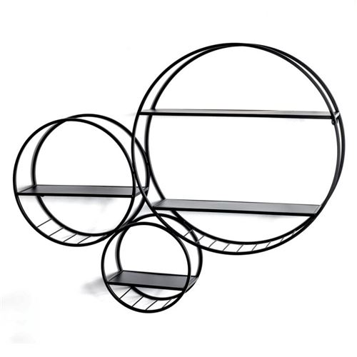 Non Communiqué Noir Étagère Murale Design Tokyo 90Cm - Image 1