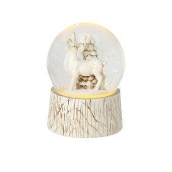 boule à eau led animal résine 8.5cm blanc antique - modèle aléatoire  - koopman alx618320 - 1