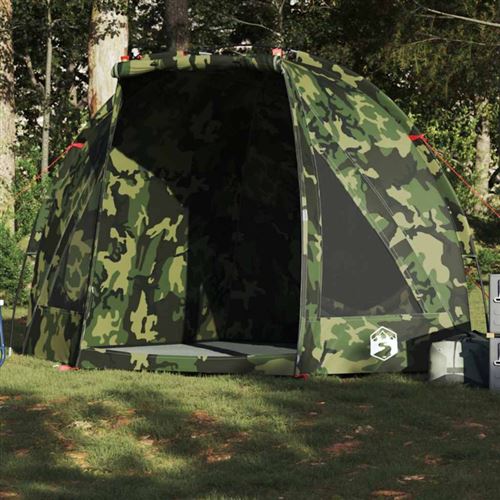 vidaXL Tente de pêche camouflage imperméable