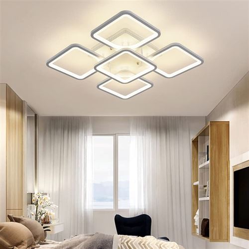 Plafonnier LED carré noir blanc H9cm pour chambre salle restaurant