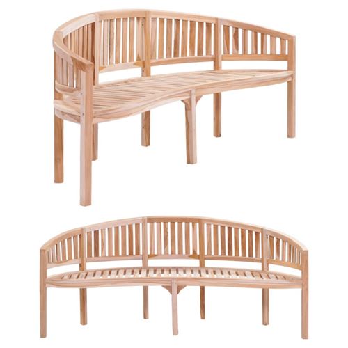Non Communiqué Bois De Teck Banc De Jardin En Forme De Banane 200 Cm Solide