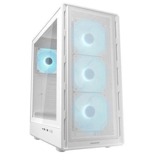 Boitier PC Gaming - Cougar Gaming - AIRFACEPURE PROW - Blanc - 4 Ventilateurs ARGB, Mesh, USB-C 3.2, GPU 320mm, Haute Performance