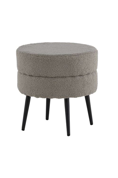 Non Communiqué Gris Pouf Design Bouclette "Pot" 40Cm