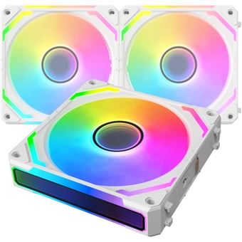 Xigmatek - Starlink Ultra Arctic (Blanc) - Pack 3 Ventilateurs Pc - 3X120Mm Argb - 800-2000 Rpm - <29,2 Dba - 68,5 Cfm - Hub Inclus - 1