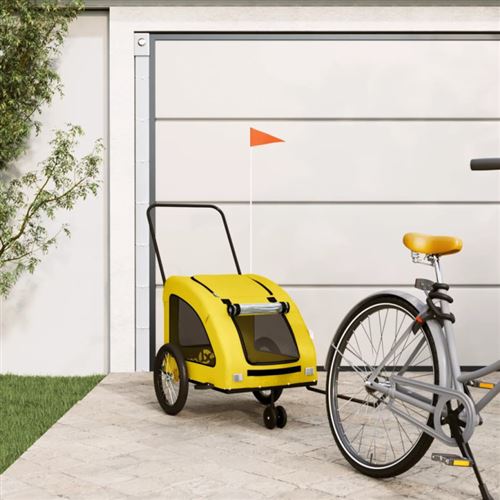 Meilleurs prix pour vidaXL Remorque vélo animaux de compagnie - Jaune