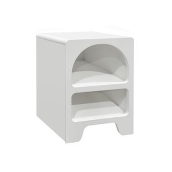 Console Scandinave En Bois Effet Bois - 100x29x81 Cm - Avec Porte Coulissante Et 2 Niches - Blanc