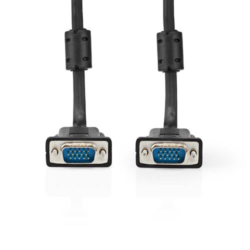 Nedis - Câble VGA - HD-15 (VGA) (M) pour HD-15 (VGA) (M) - 5 m - rond, vis moletées - noir