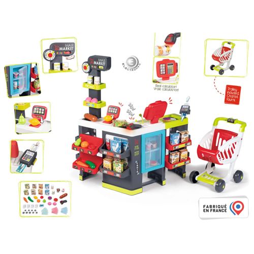 SMOBY - Marchande Supermarché pour Enfant - Chariot de Course Inclus - 34  Accessoires - Autre jeux d'imitation - Achat & prix