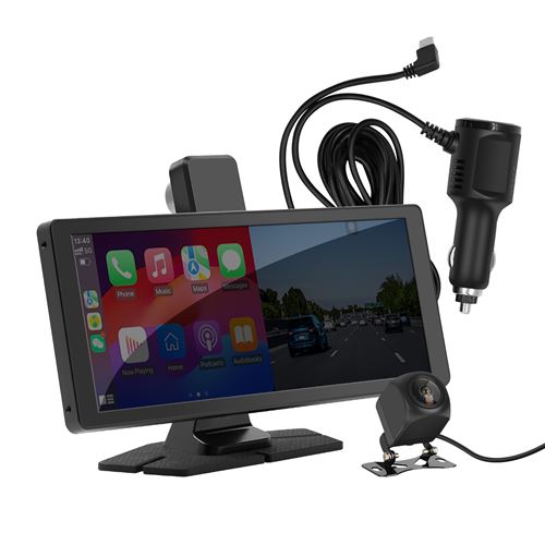 Avizar Écran CarPlay Android Auto 10.26 sans fil Dashcam 4K Caméra de recul Noir