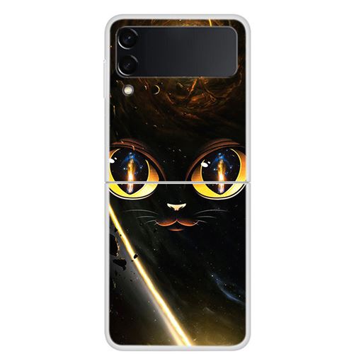 Coque Pour Samsung Galaxy Z Flip 3 Frusde Dessin Animé Peinture Multicolore-Oeil de Chat