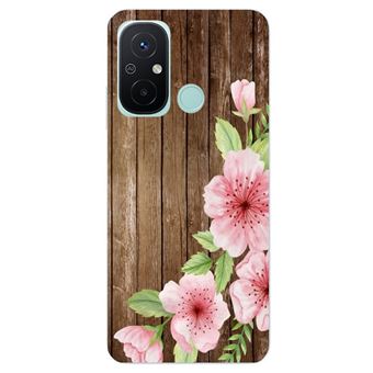 Coque Taperso Pour Xiaomi Redmi C Et A Avec Motif Bois Avec Fleur Rose Coque Et Tui