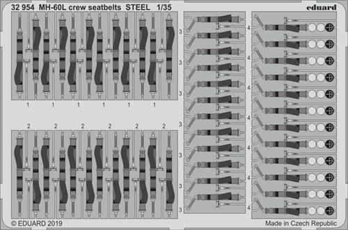Mh-60l Crew Seatbelts Steel For Kitty Hawk - 1:35e - Eduard Accessories
