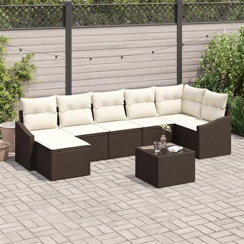 Non Communiqué Gris Salon De Jardin Modulable Vidaxl Rotin 7 Pieces 8 Personnes