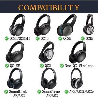 Coussinets D'oreille De Remplacement Pour écouteurs Bose QuietComfort En Cuir Protéiné, Pour écouteurs QC2 QC15 QC25 QC35 QC35 QC35II QC45
